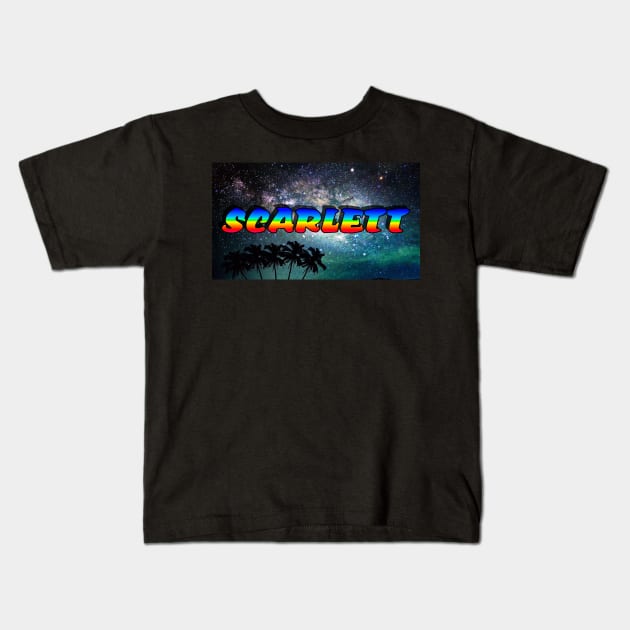 SCARLETT Urban Colourful Galaxy Name Tag Kids T-Shirt by Mash75Art